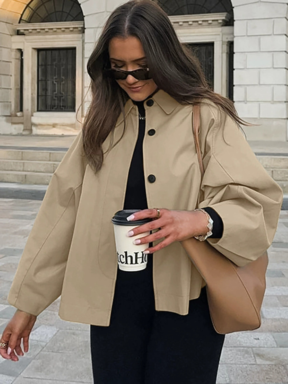 ZARA French Style Women Casual Trench Coat Spring Summer Minimalist Work Jacket